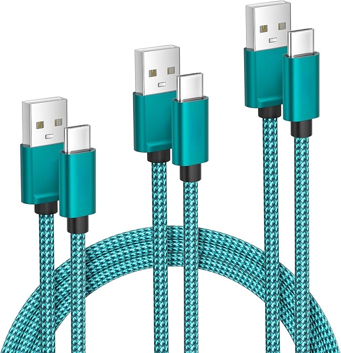 Elebase for Samsung Galaxy S25 Charger Cable 1.5/3.3/6.6FT 3Pack,USB A to Type C Charging Cord for Car,S24 S23 S22 Tab S10 S9 S8 S7 A9 A8 A7 Plus Ultra FE,Z Flip Fold,Kindle Fire HD Paperwhite Scribe