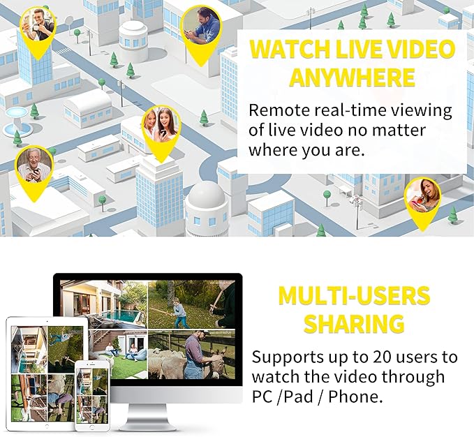 Septekon 2K Outdoor Security Camera 3MP, 2.4G Wired WiFi Camera with Night Vision, IP66 Waterproof, AI Human Motion Tracking, 2-Way Audio, Black