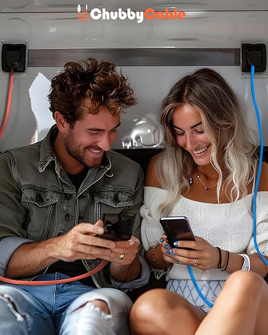 chubbycable Couple Chubby 2-Pack 120W USB C Cable Extra Thick Silicone Fast Charging Cable Compatible with iPhone 17-15 Series iPad Galaxy Series, Pink+Green, USB-A to Type-C, 3.3FT