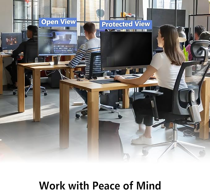 [2 Pack Computer Privacy Screen Shield Compatible for 23.6/23.8/24 Inch 16:9 Widescreen Desktop Monitor - Anti Glare & Blue Light Filter - Hanging Design for Easy On/Off