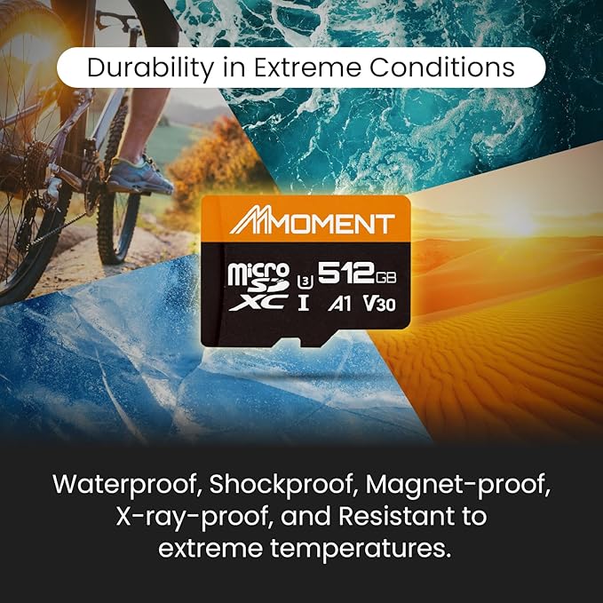 MMOMENT 512GB Micro SDXC Card, A1, V30, UHS-I, U3, Class 10 Compatible, Read Speed Up to 95 MB/s,Write Speed Up to 70MB/s, SD Adapter Included