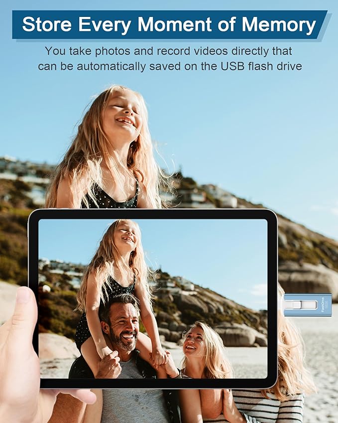 USB Flash Drive 512GB, Photo Stick Memory External Data Storage Thumb Drive Compatible for Phone, Pad, Android, PC and More Devices (Blue)