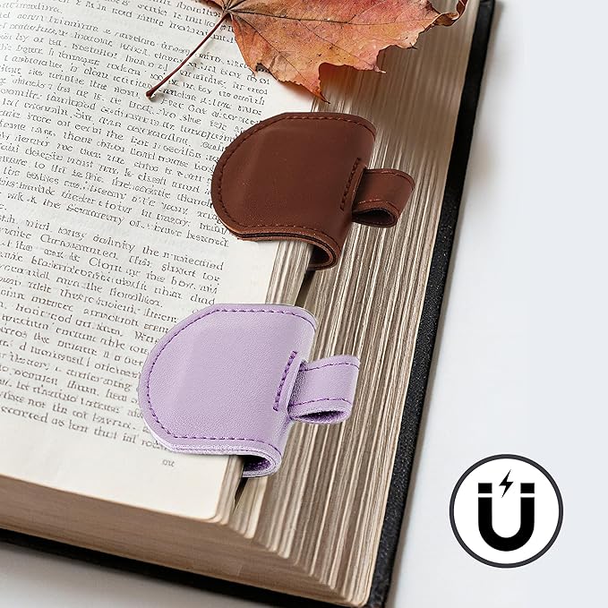 Magnetic Pen Loop Holder, Pencil Holder for Notebooks, Journals, Calendars, PU Leather 5 Pack