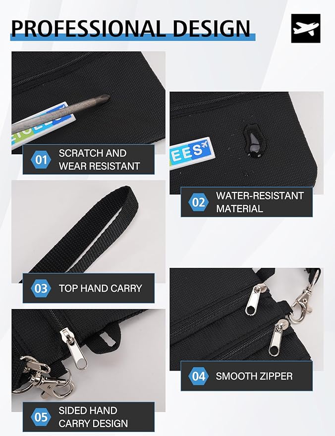 Peicees World Travel Essentials Currency and Passport Organizers Cash Cards Tickets Holder RFID Blocking Wallet, Dark Gray