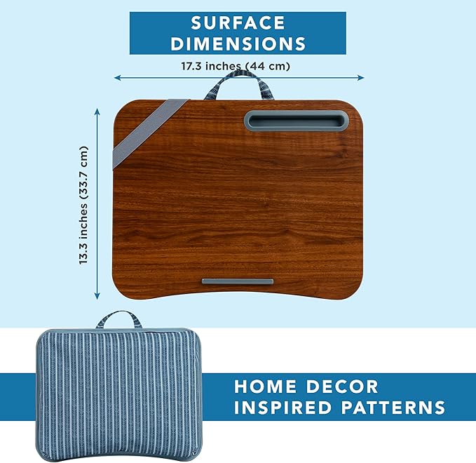 LAPGEAR Designer Lap Desk 2-Pack with Storage Basket, Phone Slot & Device Ledge – Arrow Stripes – Fits Laptops up to 15.6" – Style No. 70411