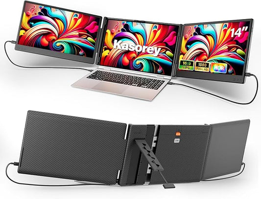 2025 New Upgraded Laptop Screen Extender Portable Monitor, 1080P FHD IPS Screen, Monitor Extender for Laptop, Fit for 13-17" Laptops, Plug & Play Compatiable with Windows/Mac/Android/Switch (14 inch)