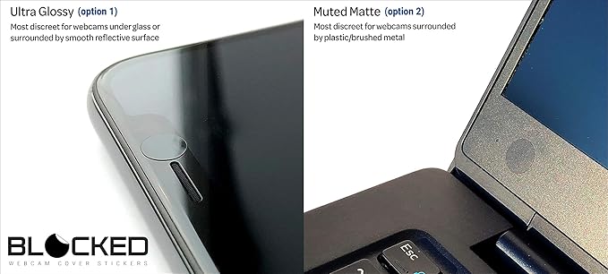 Webcam/Camera Vinyl Covers | 57 Low-Tack Reusable Webcam Sticker | 3-Sizes | Black 57-Pack (Ultra Glossy)