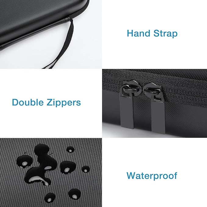 MOSISO Electronic Organizer Travel Case Compatible with MacBook Power Adapter, Compatible with Magic Mouse & Pencil, SD Card, USB Flash Disk with 4 Modular Insert & 2 Cable Tie & Snap Hook, Black