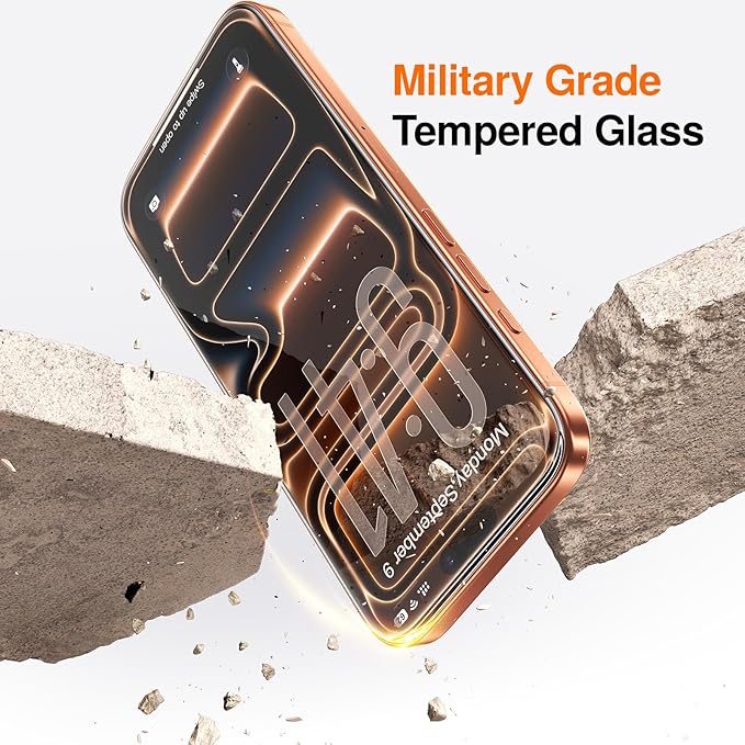 SMARTDEVIL 2 Pack Screen Protector for iPhone 17 Pro, 9H Hardness Military Grade Shatterproof HD Tempered Glass, Easy to Install, Bubble-Free and-Dust-Free Box