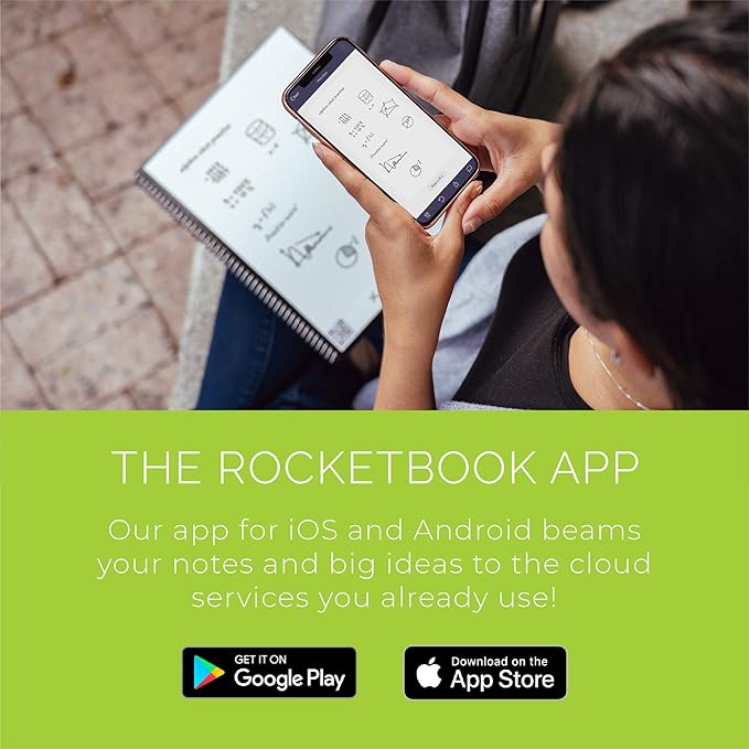 Rocketbook Matrix Smart Reusable Graph Notebook | Eco-friendly, Digitally Connected Isometric Notebook | Neptune Teal, Letter Size (8.5" x 11") with Pen, Cloth, and App Included