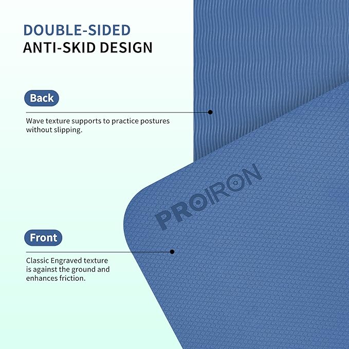 PROIRON Foldable Yoga Mat 0.24"/0.16" for Home Workout & Travel, Non Slip Travel Yoga Mats with Carry Bag, Packable Yoga Mat for Home Gym, Pilates, Fitness,Stretching