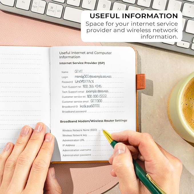 Clever Fox Password Book with alphabetical tabs. Internet Address Organizer Logbook. Small Pocket Password Keeper for Website Logins (Yellow)