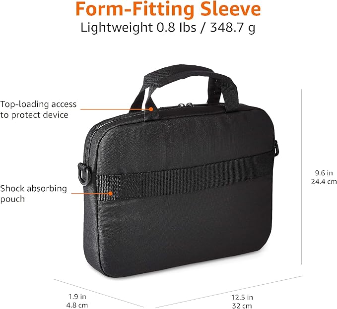 Amazon Basics Laptop Carrying Case Shoulder Strap, 10-pack, 11.6 inch, Black