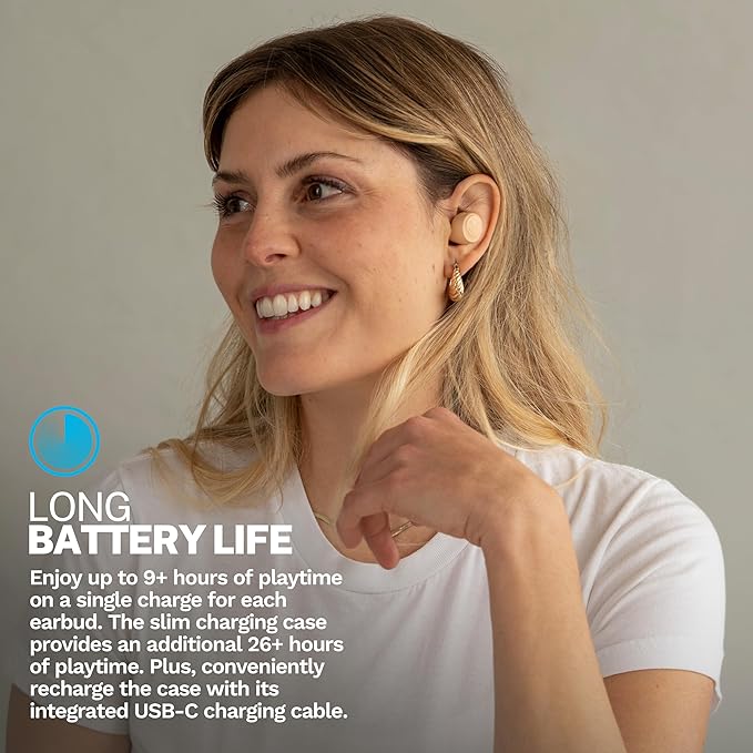 JLab Go Air Pop+ Tones True Wireless Earbuds, in Ear Headphones, Bluetooth Earphones, 35H Playtime Ear Buds, Bluetooth Earbuds with Microphone, USB-C Charging Case, Dual Connect, EQ3 Sound, (155 N)