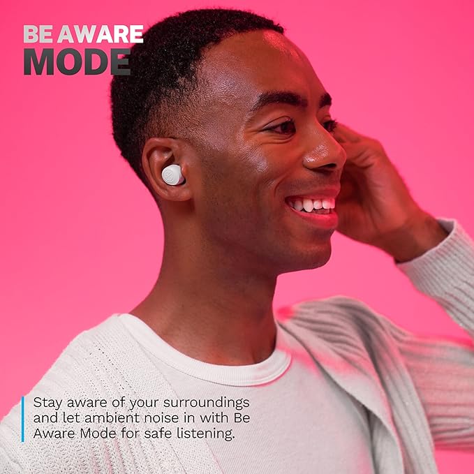 JLab Go Air Pop+ True Wireless Earbuds, in Ear Headphones, Bluetooth Earphones, 35H Playtime Ear Buds, Bluetooth Earbuds with Microphone, USB-C Charging Case, Dual Connect, EQ3 Sound, Cloud White