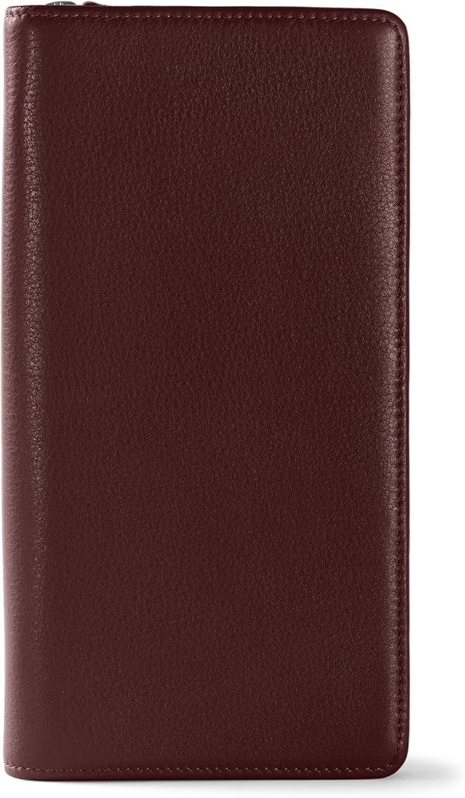 Leatherology Bordeaux Travel Zip Organizer Wallet, Passport Holder, RFID Available, Full Grain Leather