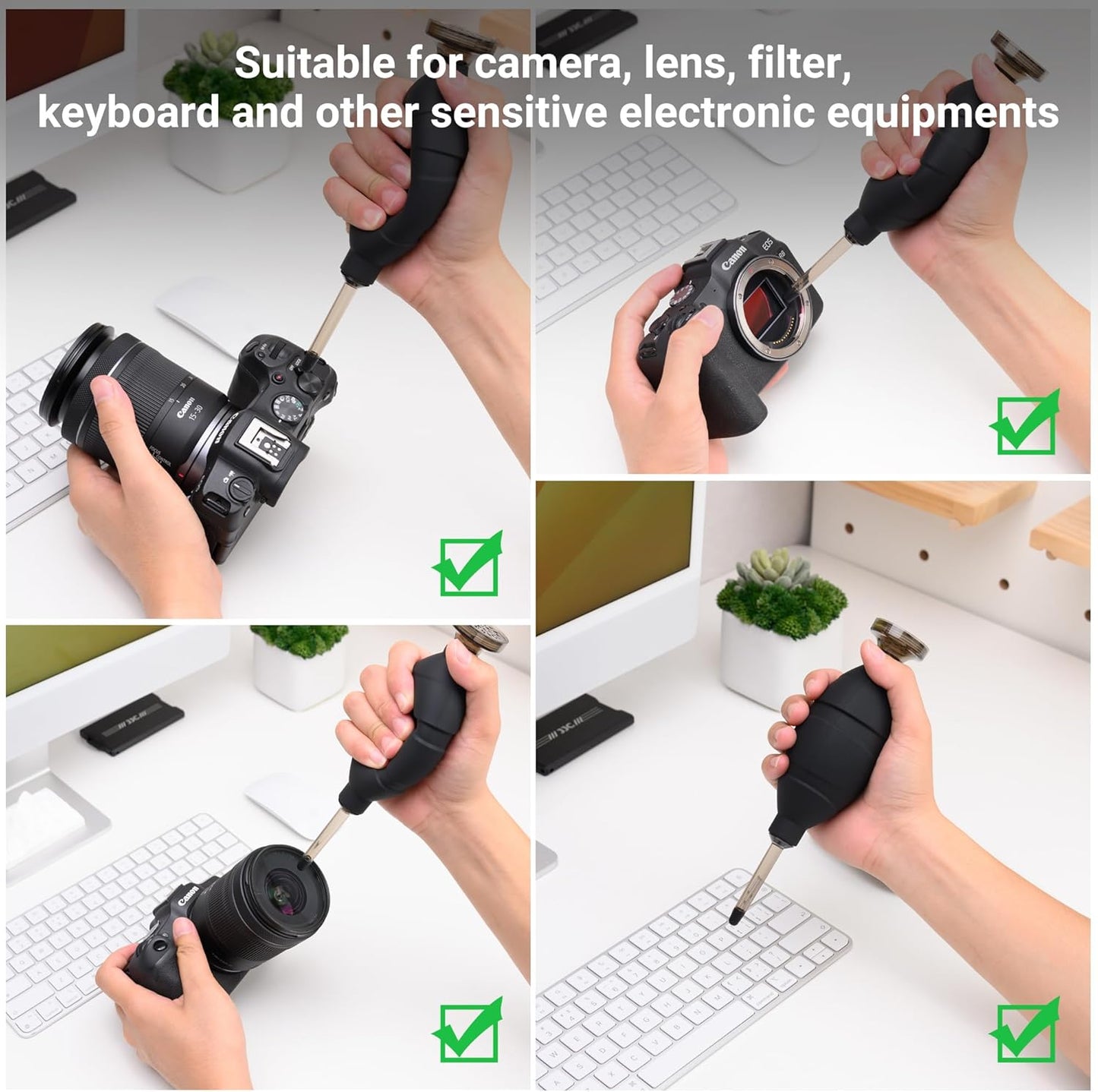 JJC Professional and Safe Dust Free Clean Air Blower Blaster for Digital SLR Mirrorless Camera Sensor CCD CMOS, Lenses, Filters and Other Sensitive Electronic Equipment