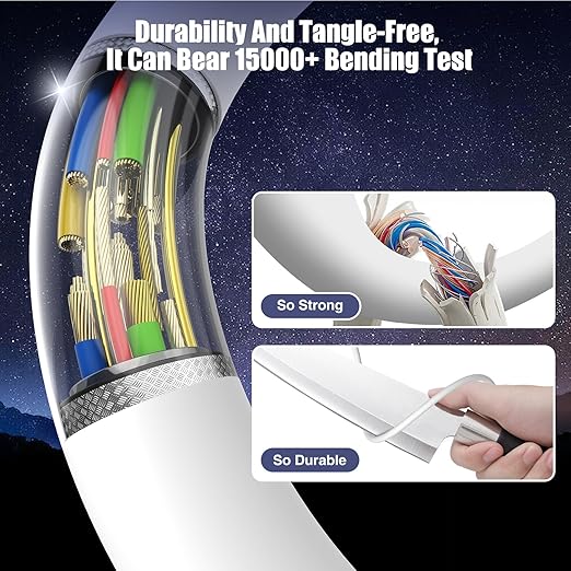 3-Pack 6.6FT 60W USB C to USB C Cable, Type C to Type C Cable,Fast Charging Cable for iPhone Air 17 16e 16 15 Pro Plus Pro Max，for Galaxy S25/S24, for iPad Pro/Air/mini, for MacBook Pro/Air and More