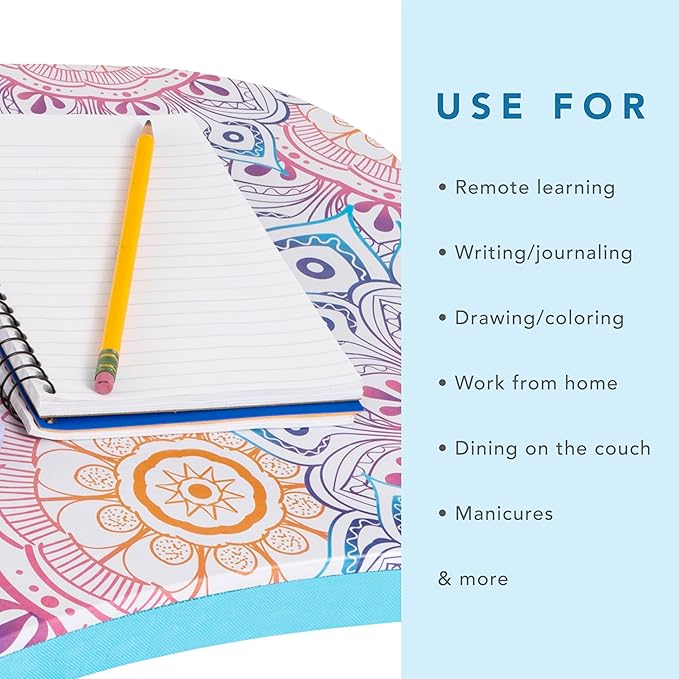 LAPGEAR MyStyle Portable Lap Desk with Cushion - Mandala - Fits up to 15.6 Inch Laptops - Style No. 45327