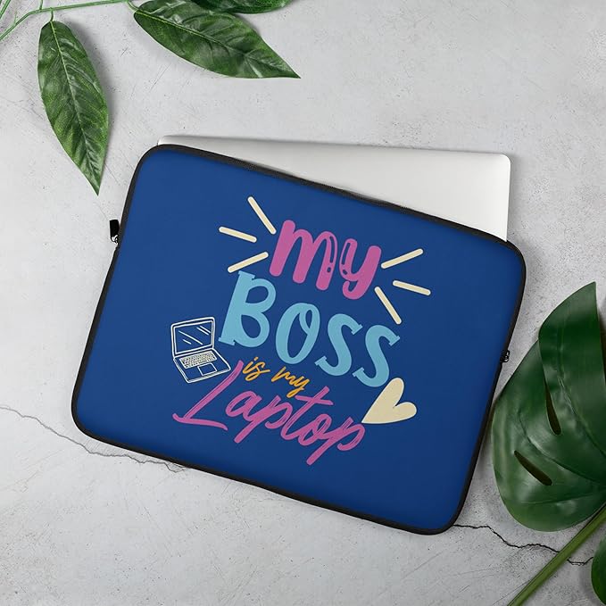 Digital Nomad Laptop Sleeve - My Boss is My Laptop Design, Lightweight & Protective