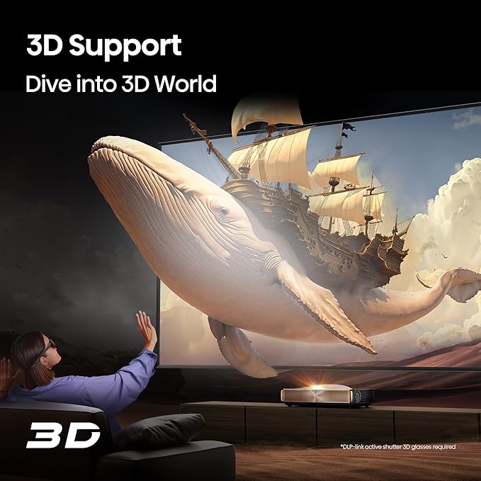 Hisense L9Q Ultra Short Throw Triple Laser Projector, 4K UHD, 5,000 ANSI Lumens, 5000:1 Contrast, 80” - 200”, Dolby Vision & Atmos, IMAX Enhanced, Google TV, Pantone Validated, Sound by Devialet