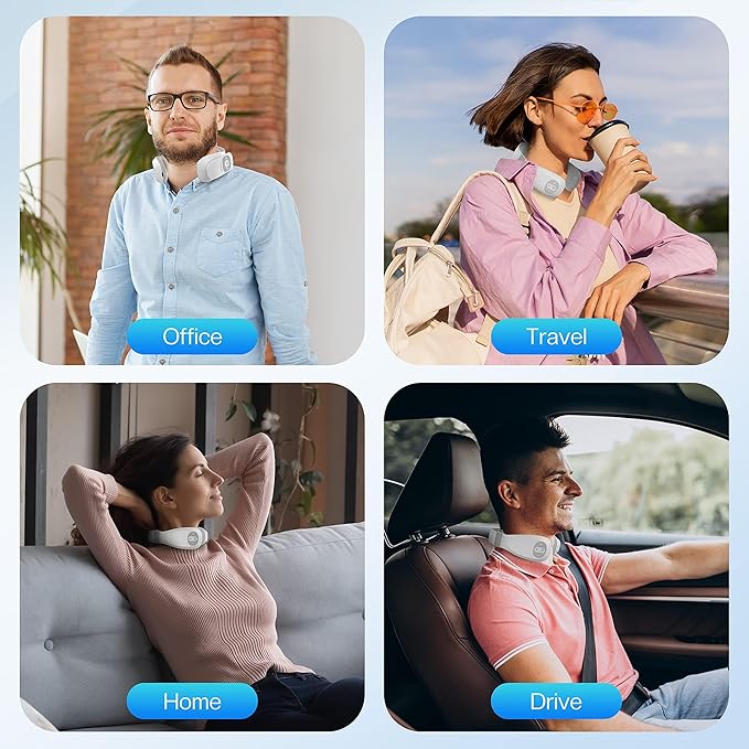 COMFIER Portable Heated Neck Massager, EMS Intelligent Electric Neck Massager with Heat and 3D Electrode Pads for Women Men