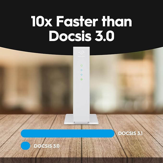 Hitron CODA56 Multi-Gigabit DOCSIS 3.1 Modem | 2.5 Gbps Max Internet Speeds | Certified with Xfinity, Charter Spectrum, Cox | 2.5 Gbps Ethernet Cable Modem ONLY | Requires Separate WiFi Router