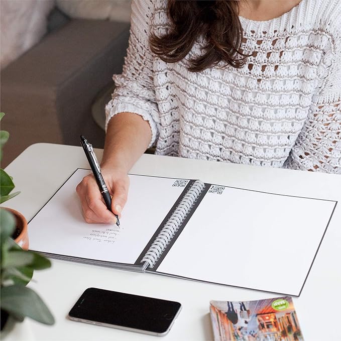 Rocketbook Wave Smart - Dotted Grid Eco-Friendly Notebook with 1 Pilot Frixion Pen Included - Standard Size (8.5" x 9.5"), BLUE (WAV-S) (Pack of 32)