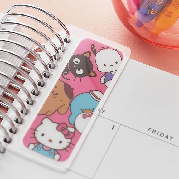 Erin Condren Snap-in Mini Planner Bookmark, Set of 3 Colorful Planner Accessories, Fits Spiral Coiled Notebooks & Agendas, Durable Plastic Page Markers for Stylish Organization, Hello Kitty 2