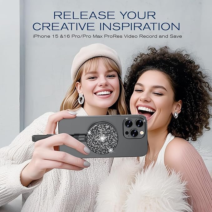 1TB Magnetic Portable SSD, USB-C 3.2 Gen 2x2 External Solid State Drives w/Speeds Up to 2000MB/s, Compact & Durable, Compatible with iPhone 15/16 Series and Other USB-C Devices, Diamond Black