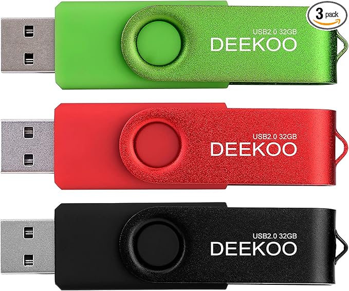 Flash Drive 32GB Thumb Drives Memory Sticks Jump Drive 3Pack 32GB USB 2.0 Flash Drives Mixed Colors: Black Red Green