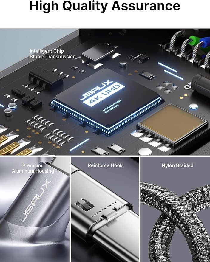 JSAUX USB C to HDMI Adapter, 4K Type C to HDTV Female Adapter for Thunderbolt 3 Compatible with iPhone 17/16 Pro Max, MacBook Pro/Air, Surface,Galaxy S21 S20 Ultra[Only USB C to HDMI]-Grey