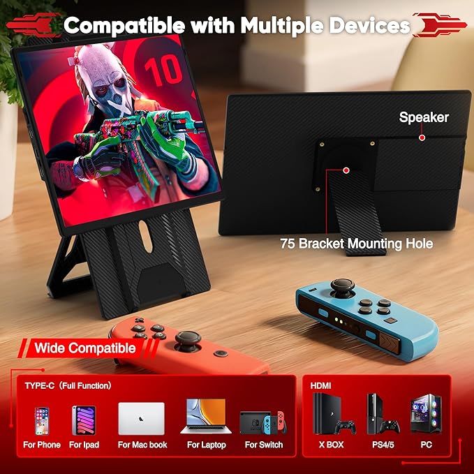 Laptop Screen Extender Portable Monitor, Dual 16.1" 1080P FHD IPS Screen, Detachable Monitor Extender for Laptop, Fit for 13-17" Laptops, Compatiable with Windows/Mac/Chrome/Android