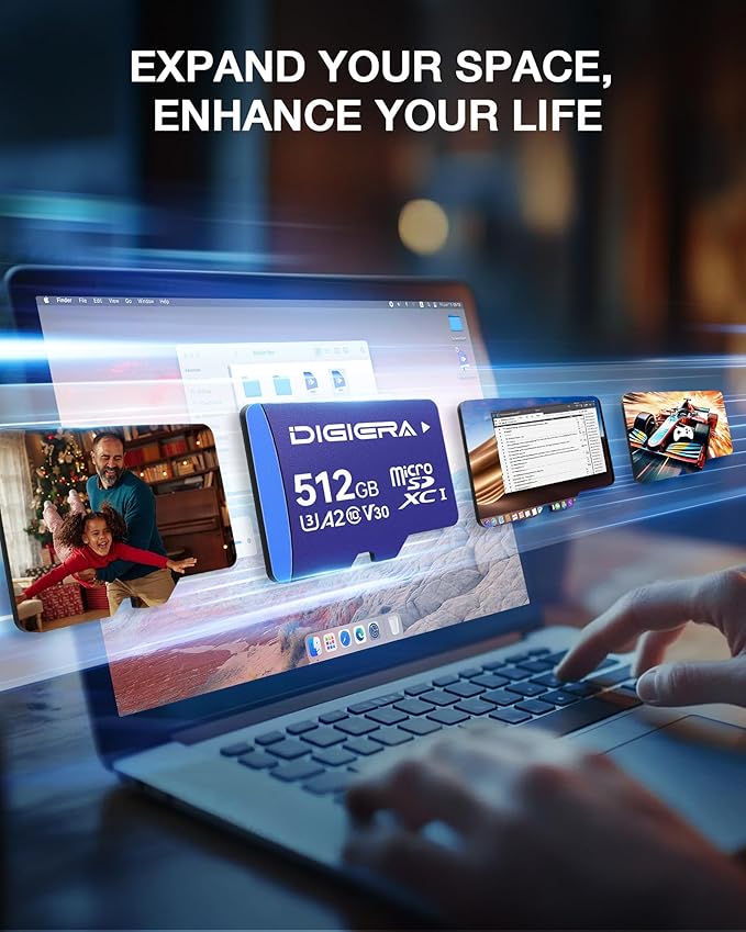 512GB LT100 microSDXC UHS-I Memory Card with Adapter - up to 170MB/s, C10, U3, V30, 4K, A2, Micro SD Card for Smartphones, Tablets, Cameras, Gaming Consoles, and Drones (1 Pack)