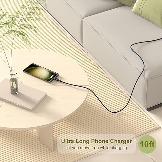 USB C to USB C Cable 10 ft, 240W Type C Fast Charging PD3.1 48V/5A 20Gbps Data Transfer Monitor Display Video USB 3.2 Cord for MacBook Pro 16 M4 140W iPhone 17 Pro Max iPad Galaxy Pixel-2Pack