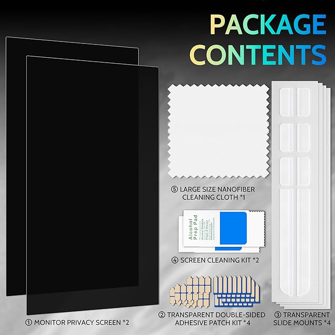 [2 Pack] 29 Inch Privacy Screen for Computer Monitor 21:9 Aspect Ratio, Eye Protection Anti Blue Light Glare Shield, 29inch Removable Black Blackout Anti Spy Desktop Security Private Filter