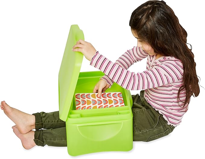 HearthSong Foldable Lap Desk for Kids with Storage - Ideal Floor Desk for Drawing, Studying, Portable Folding Travel Lap Table, Versatile Bed Desk & Lap Tray, Green