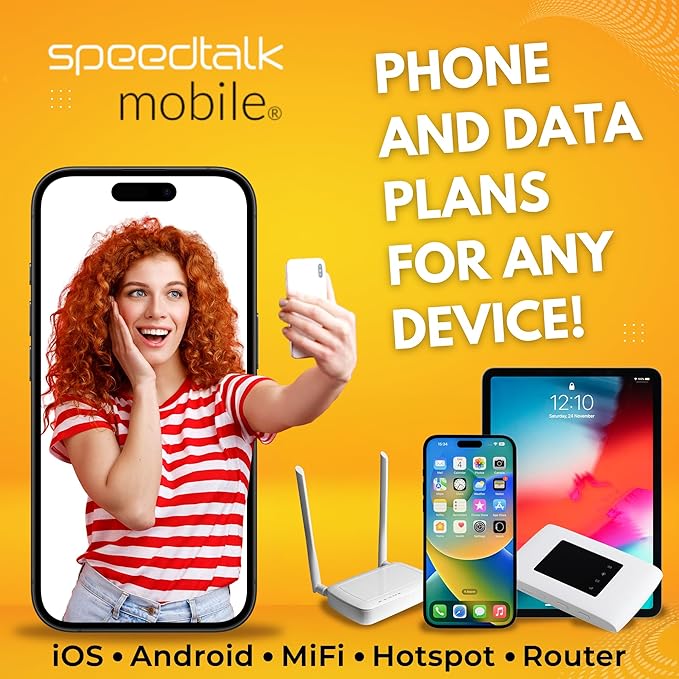 SpeedTalk Mobile $15 Monthly Plan – Prepaid Unlimited Talk & Text + 6 GB Data on a 5G 4G LTE Data | 3-in-1 SIM Card Standard Micro Nano Size | 30 Days USA Wireless Prepaid SIM Subscription Plan