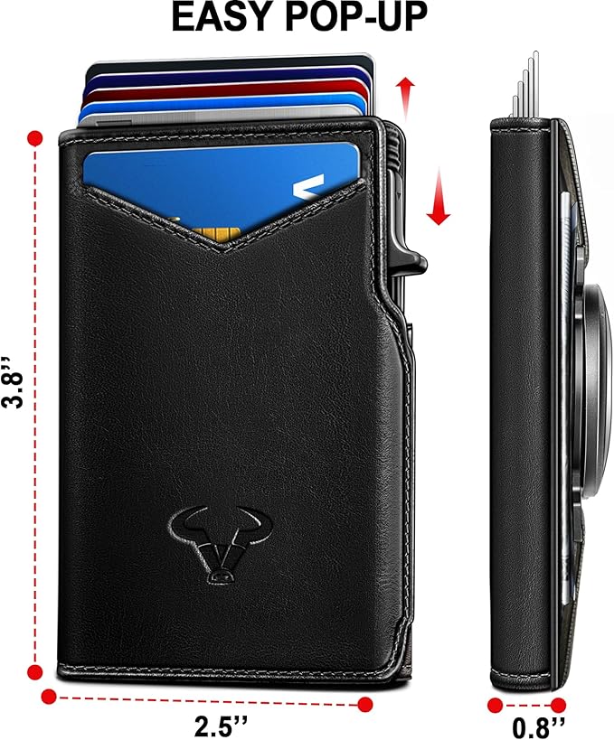 BULLIANT Men Airtag Wallet,Slim Front Pocket Wallet Money Clip for Men Gift 3.8"x2.7",Pop-up Access