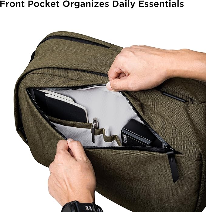 ALPAKA Metro Backpack Pro for Men - Fits 15.6" Laptop Business Travel Backpack with YKK Zippers, MOD Key Leash,Axoflux 600D (Army Green)