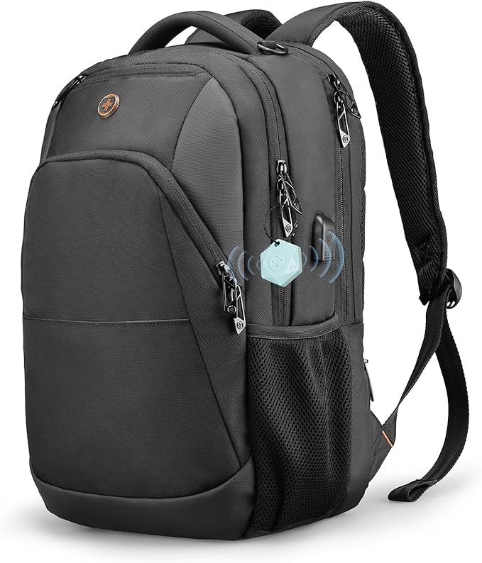 Swissdigital Design Business Laptop Backpack, College Laptops Backpack with USB Charging Port for Men and Women Fits 16 Inch Notebook, Black | ANDWIL