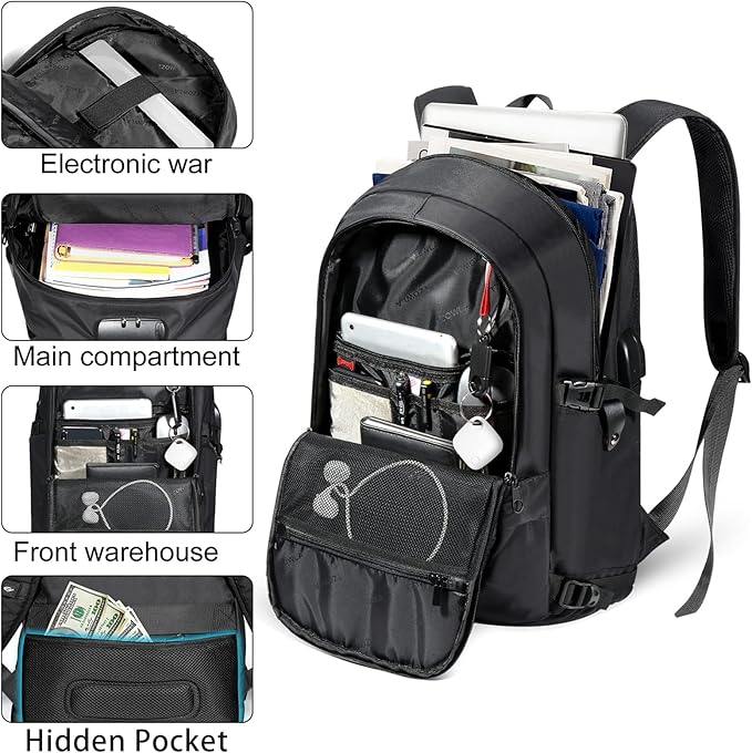 Tzowla 35 Liter Anti Theft with Tracker Tag and USB Charging Port Laptop Backpack