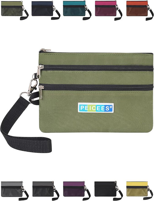 Peicees World Travel Essentials Currency and Passport Organizers Cash Cards Tickets Holder RFID Blocking Wallet, Army Green