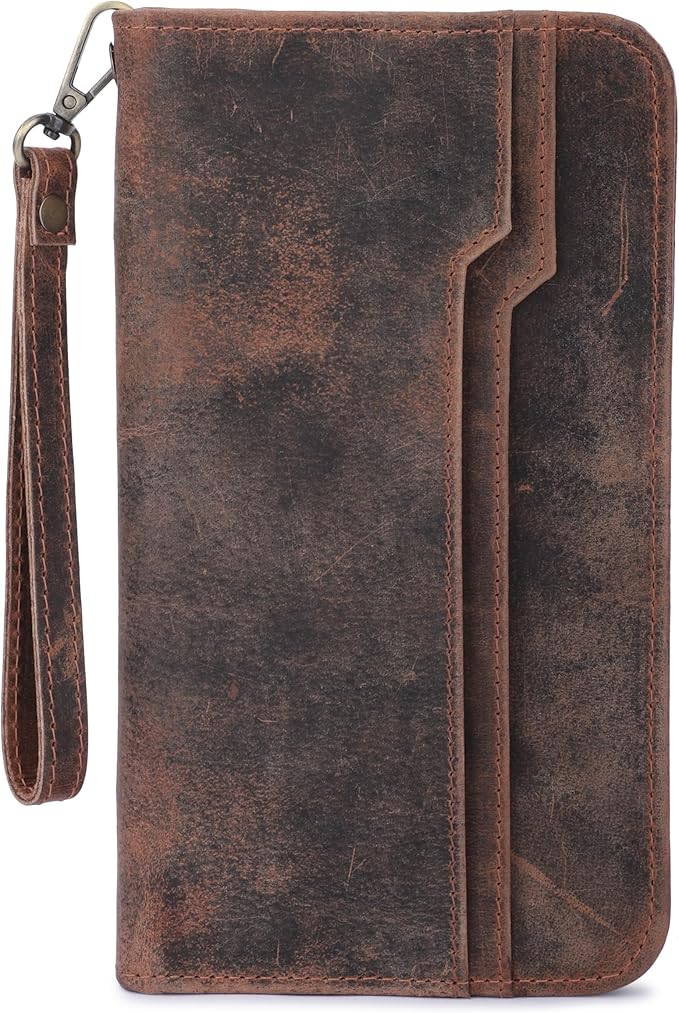 Travel Passport Holder with RFID Protection Leather Passport Wallet Case for Men & Women Secure Family Passport Cover with Wristlet Cruise Must-Have Accessories Document Organizer Case