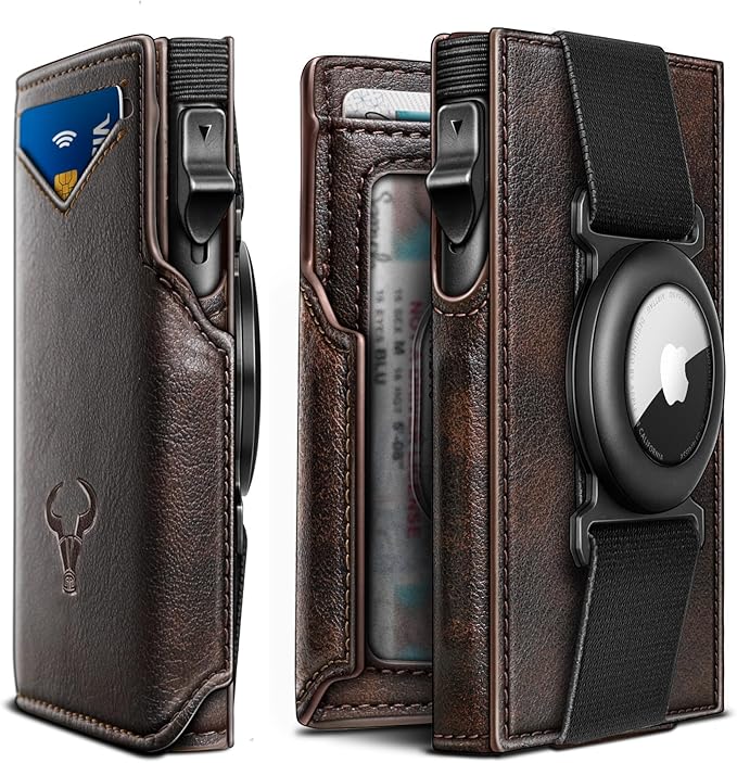 BULLIANT Men Airtag Wallet,Slim Front Pocket Wallet Money Clip for Men Gift 3.8"x2.7",Pop-up Access