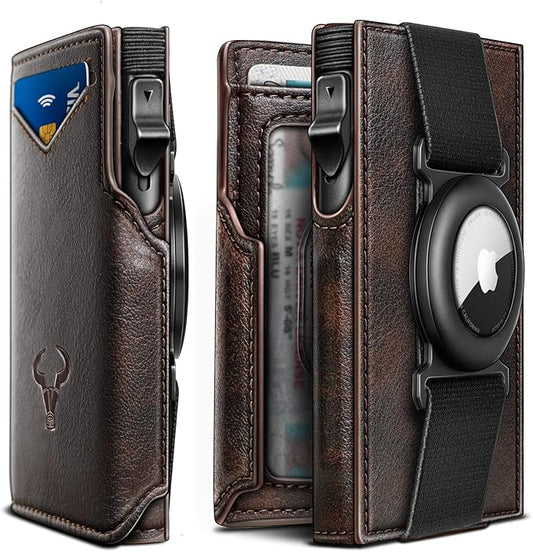 BULLIANT Men Airtag Wallet,Slim Front Pocket Wallet Money Clip for Men Gift 3.8"x2.7",Pop-up Access