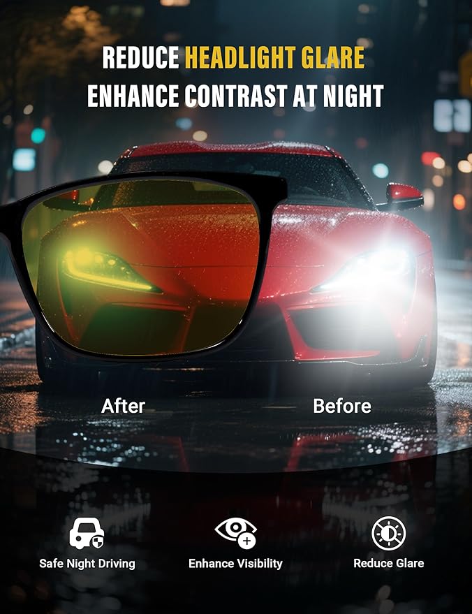 TIJN Sleep Glasses for 99.9% Blue Green Light Blocking Dual AR Coatings Red Lens for Computer Gaming Reduce Eyestrain, TR90