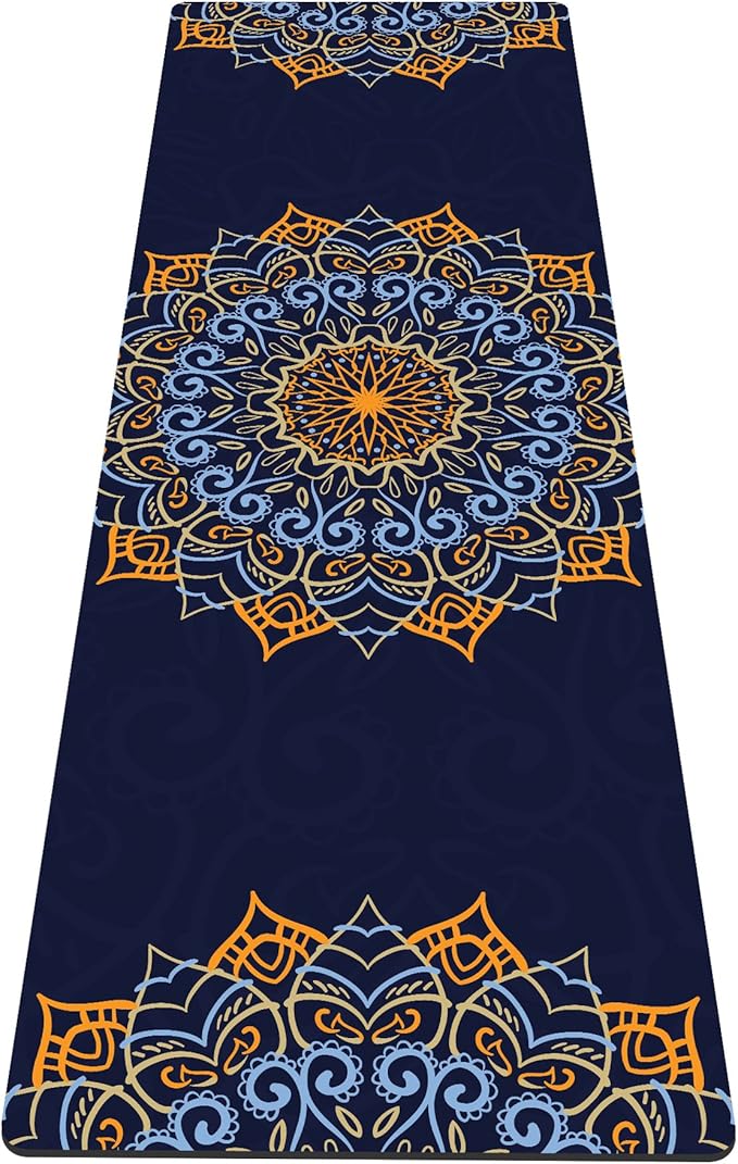 nuveti Yoga Mat Print Extra Thick TPE Non Slip Fitness Exercise Mat with Carrying Bag,72"x24" Extra Thick 6MM Exercise & Workout Mat for Yoga, Pilates Fitness and Floor Exercises