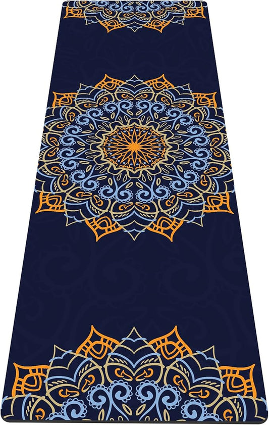 nuveti Yoga Mat Print Extra Thick TPE Non Slip Fitness Exercise Mat with Carrying Bag,72"x24" Extra Thick 6MM Exercise & Workout Mat for Yoga, Pilates Fitness and Floor Exercises