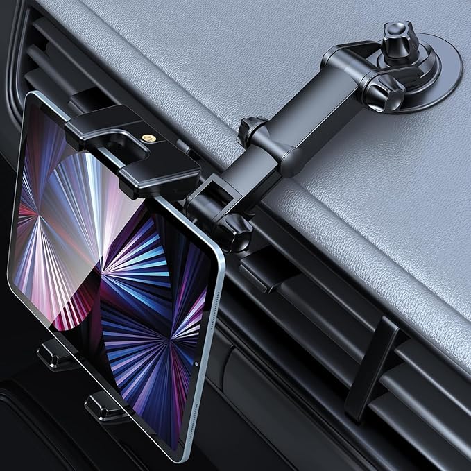 OHLPRO Tablet Holder for Car with 3M Adhesive, 360° Rotation Adjustable iPad Car Mount, Universal for Windshield and Dashboard Stand, Compatible with iPad/mini Samsung Galaxy 5"-13" Tablet, Android